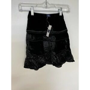 GAP Kids Black Velvet Skirt
